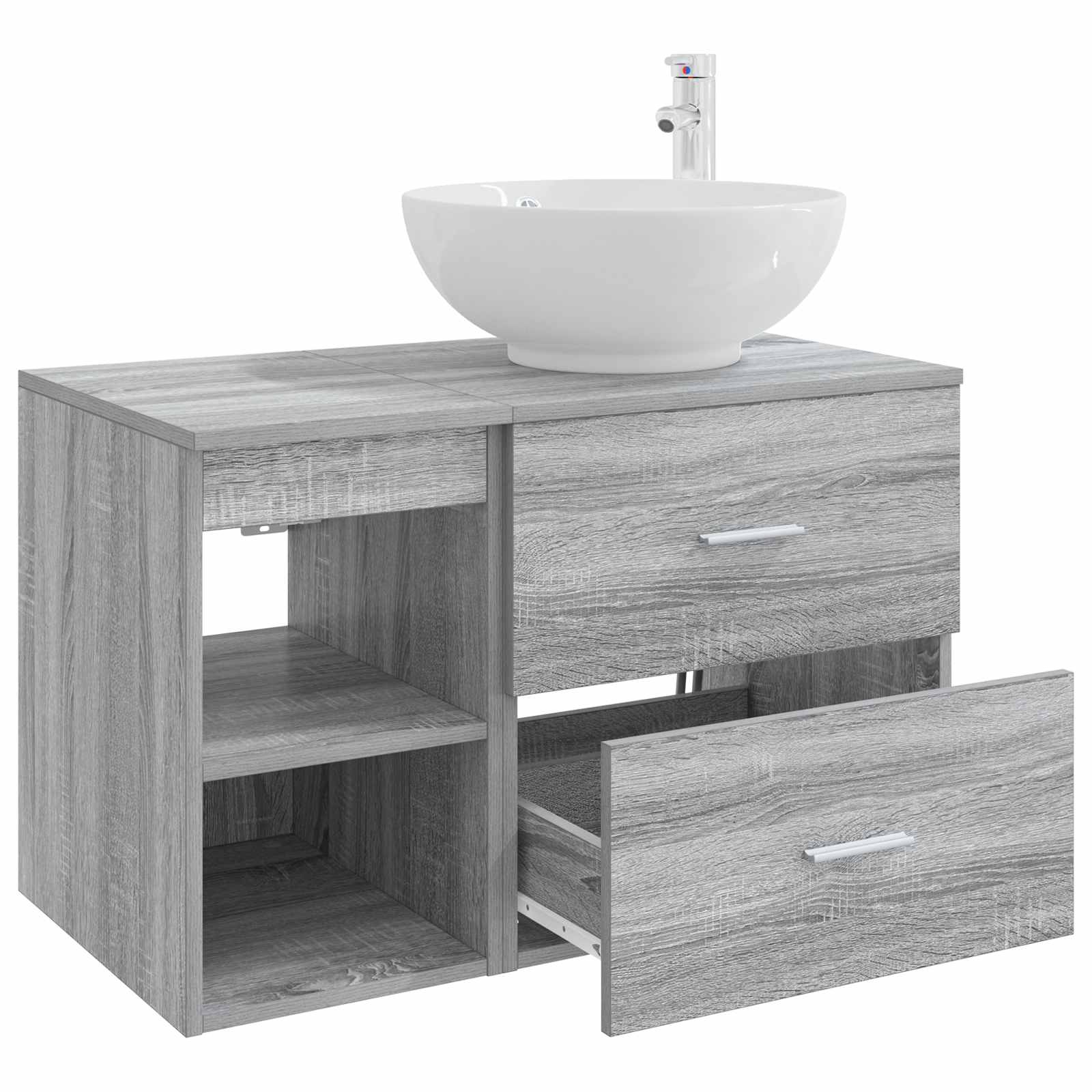 Set di mobili per il bagno 2 pcs Sonoma grigio | homemem39