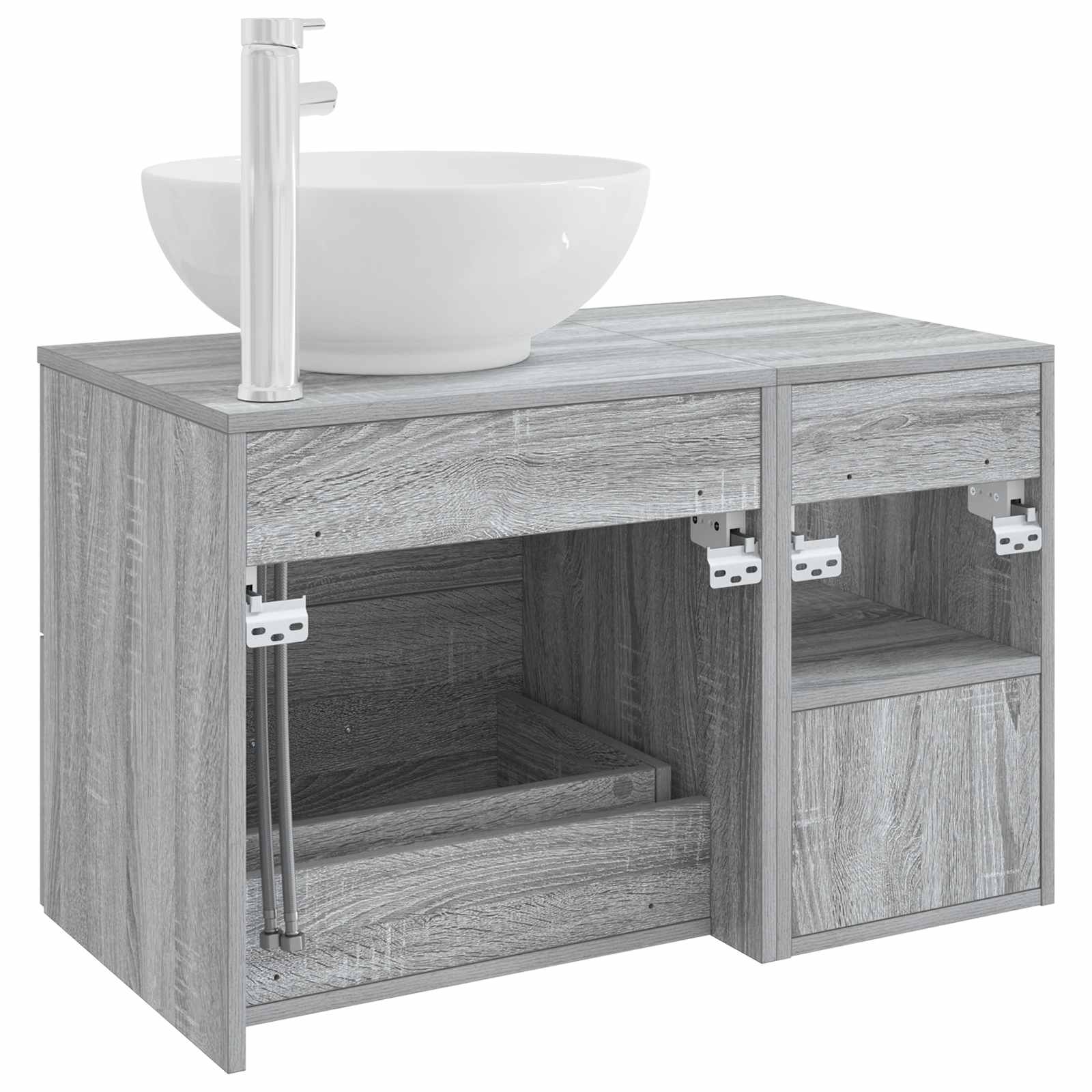 Set di mobili per il bagno 2 pcs Sonoma grigio | homemem39