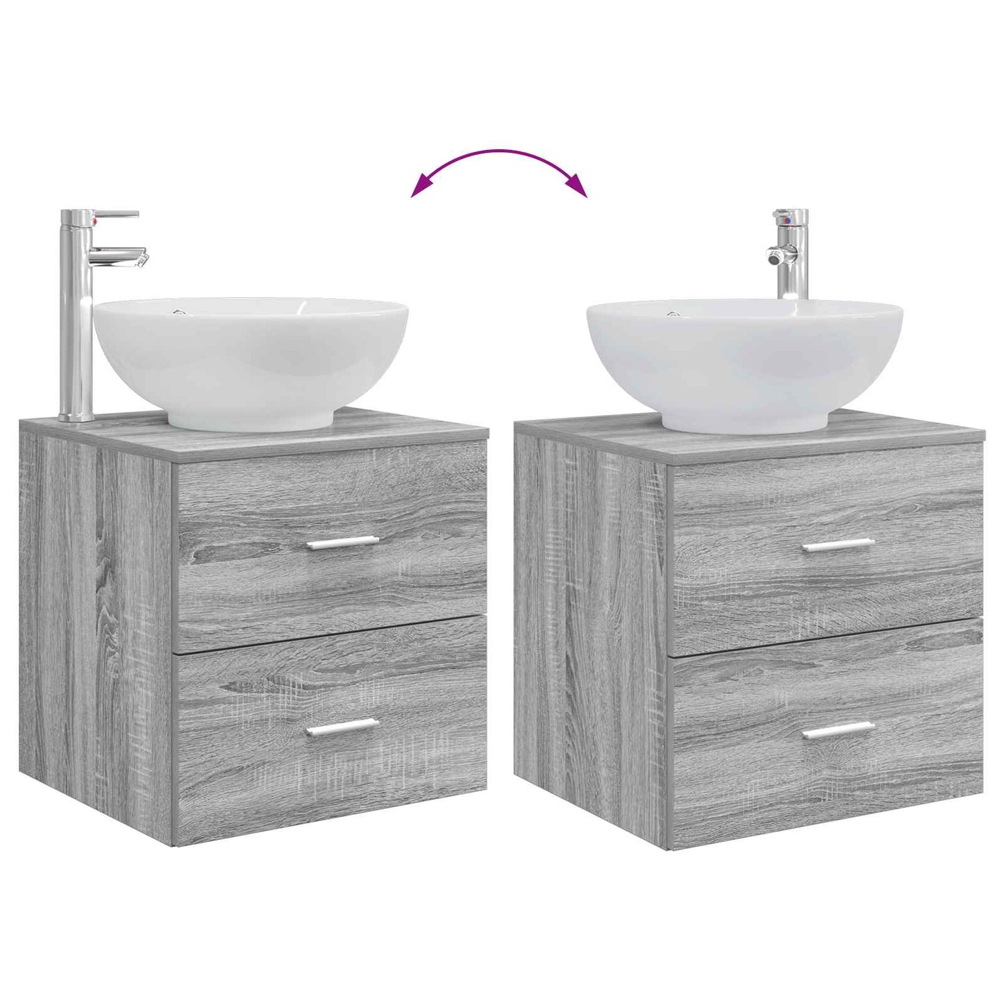 Set di mobili per il bagno 2 pcs Sonoma grigio | homemem39