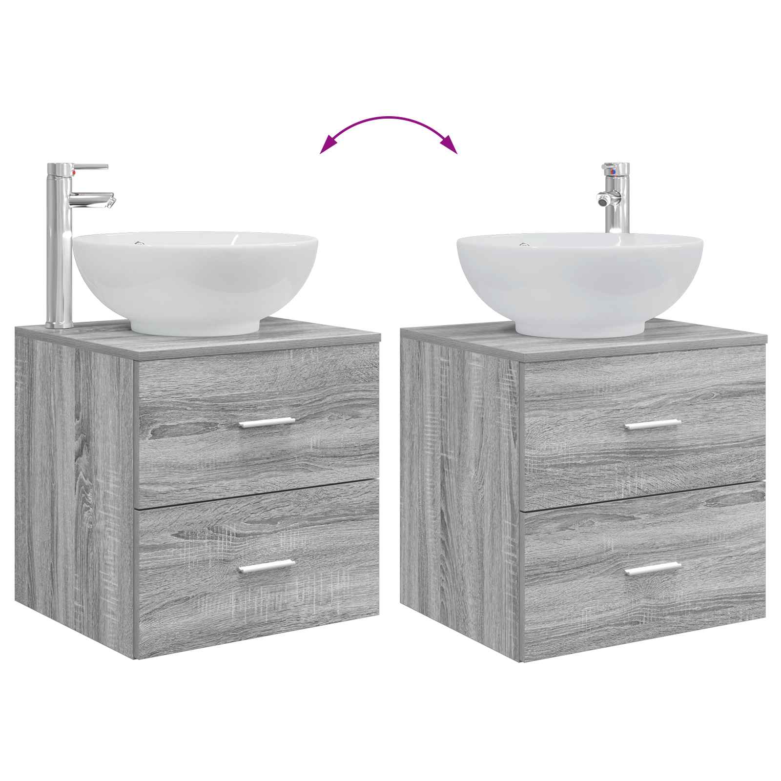 Set di mobili per il bagno 2 pcs Sonoma grigio | homemem39