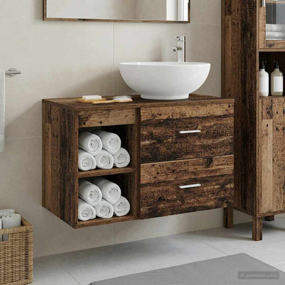 Set di mobili per il bagno 2 pcs Legno antico | homemem39