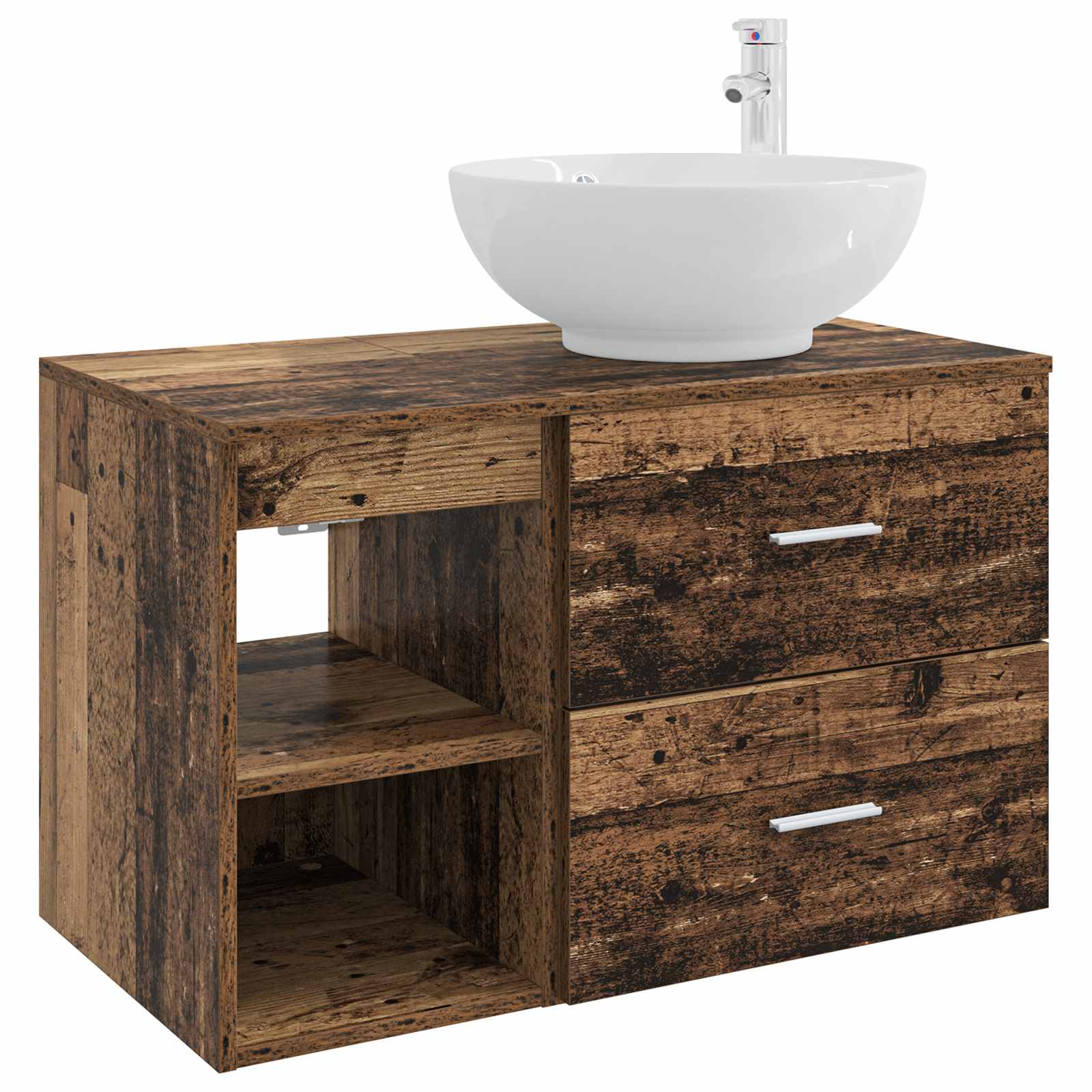 Set di mobili per il bagno 2 pcs Legno antico | homemem39