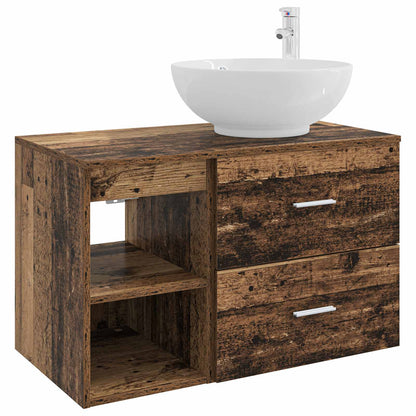 Set di mobili per il bagno 2 pcs Legno antico | homemem39