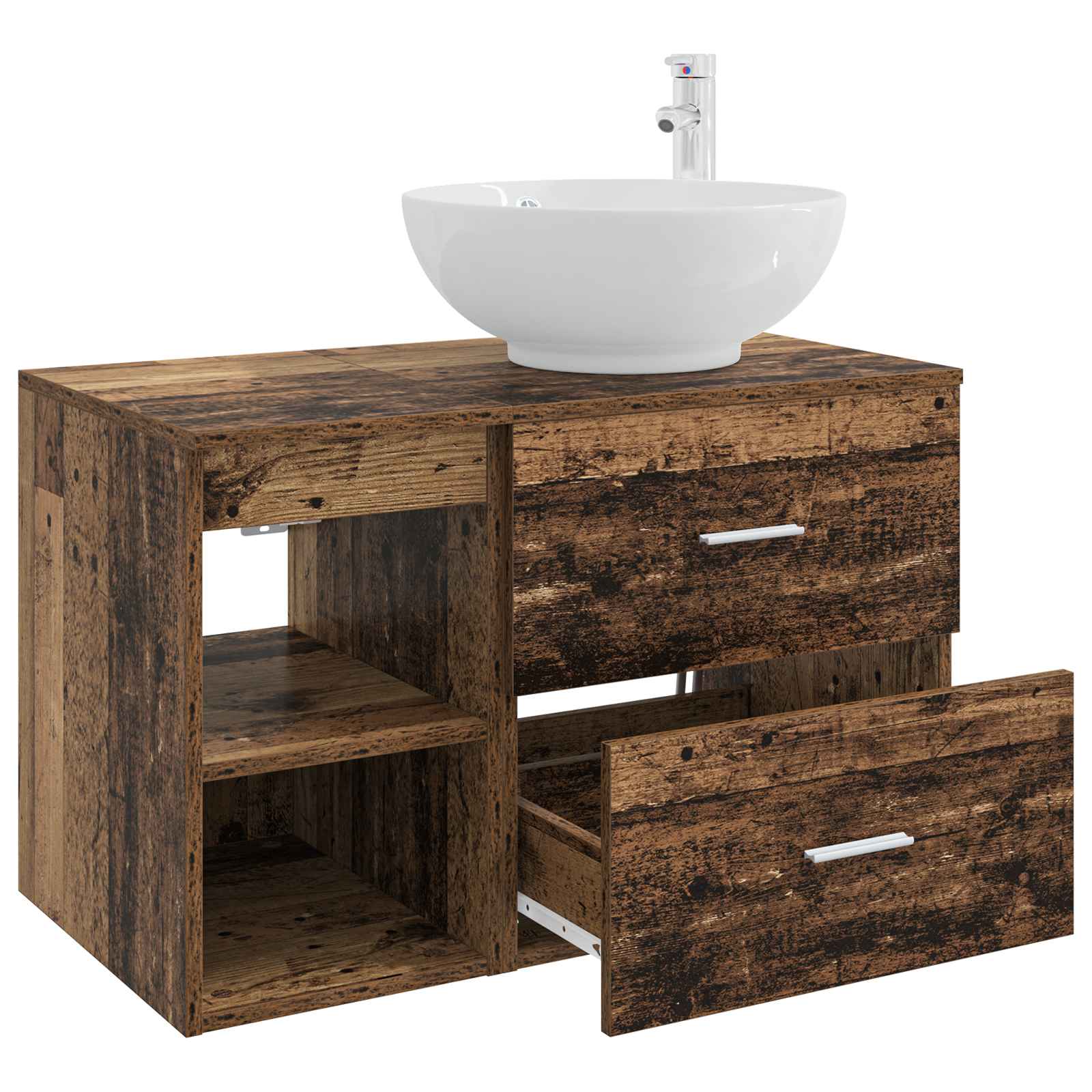 Set di mobili per il bagno 2 pcs Legno antico | homemem39
