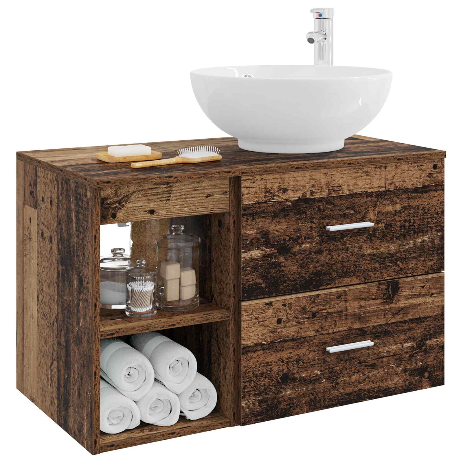 Set di mobili per il bagno 2 pcs Legno antico | homemem39