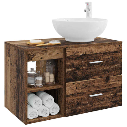 Set di mobili per il bagno 2 pcs Legno antico | homemem39