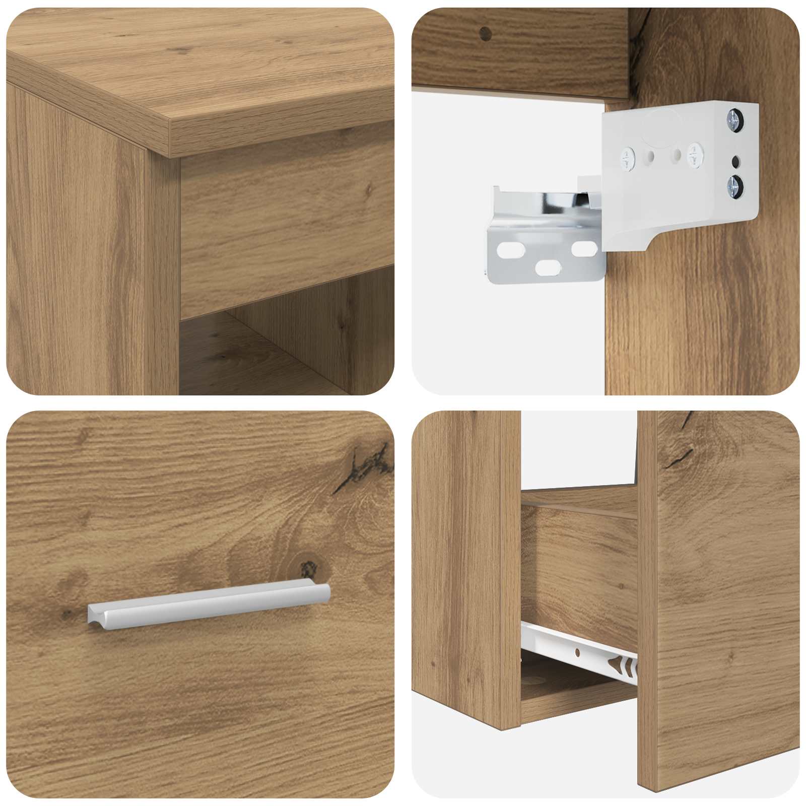 Set di mobili per il bagno 2 pz Rovere Artigianale | homemem39