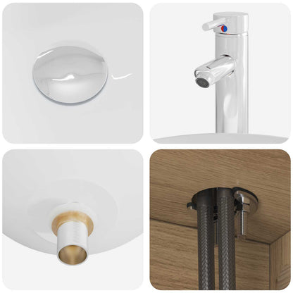 Set di mobili per il bagno 2 pz Rovere Artigianale | homemem39