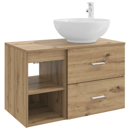 Set di mobili per il bagno 2 pz Rovere Artigianale | homemem39