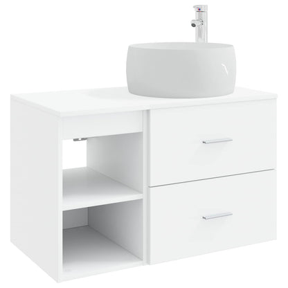 Set di mobili per il bagno 2 pcs Bianco Legno ingegnerizzato | homemem39