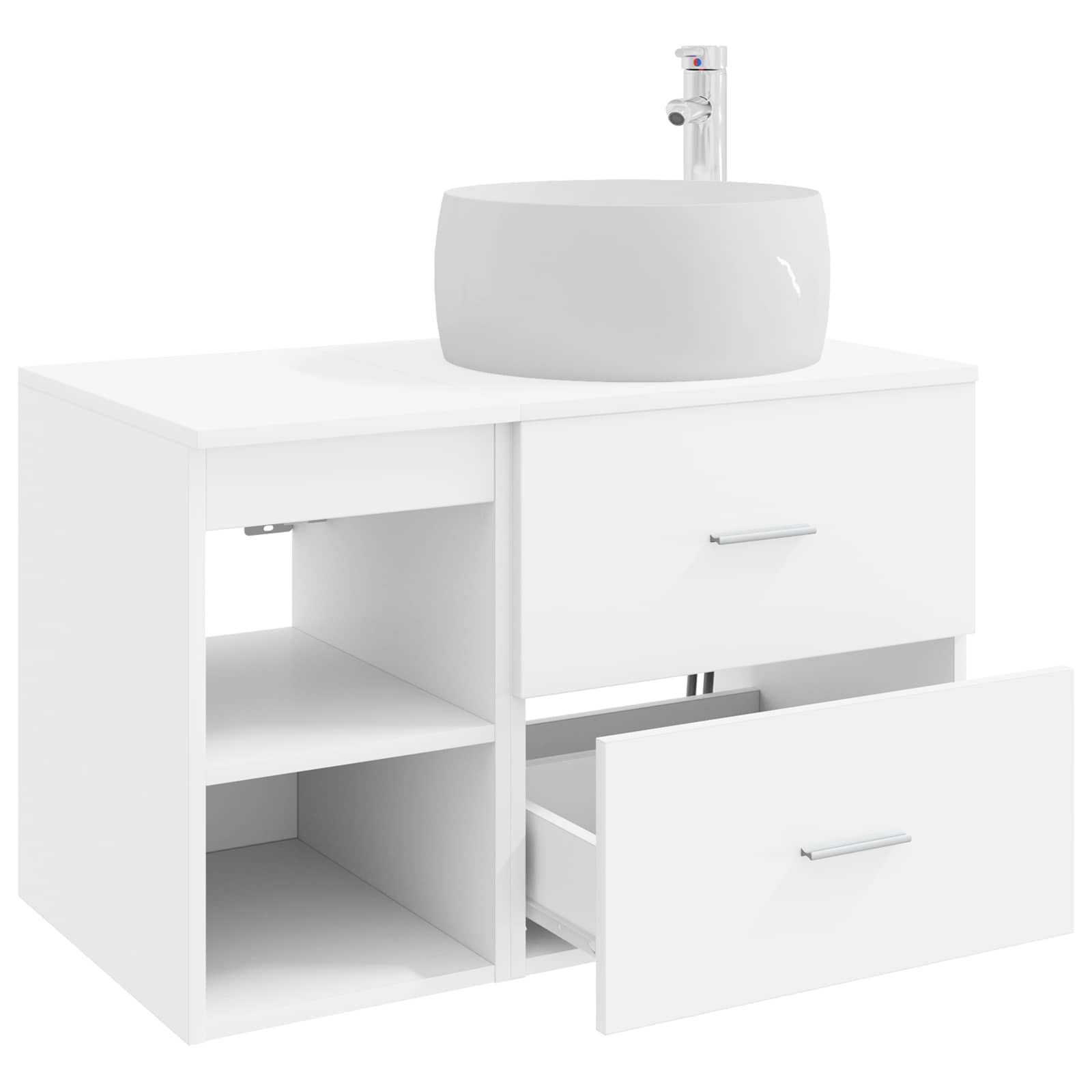 Set di mobili per il bagno 2 pcs Bianco Legno ingegnerizzato | homemem39