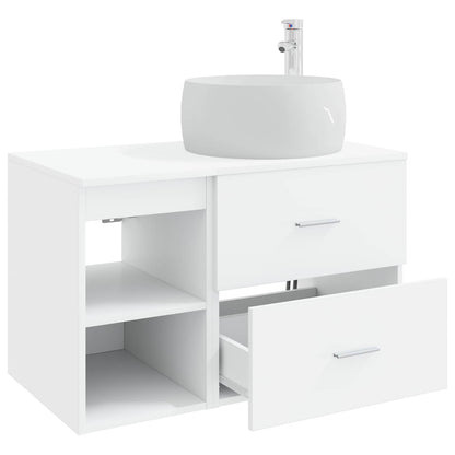 Set di mobili per il bagno 2 pcs Bianco Legno ingegnerizzato | homemem39