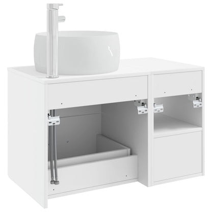 Set di mobili per il bagno 2 pcs Bianco Legno ingegnerizzato | homemem39