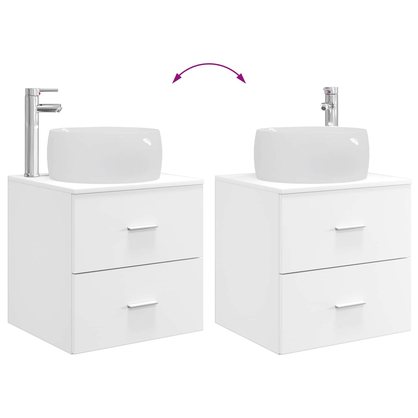 Set di mobili per il bagno 2 pcs Bianco Legno ingegnerizzato | homemem39