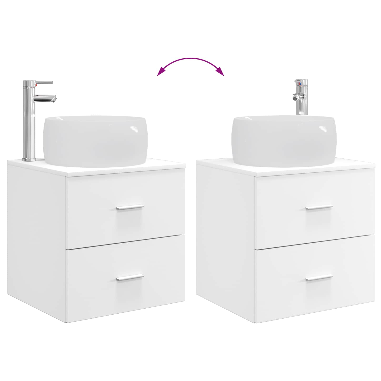 Set di mobili per il bagno 2 pcs Bianco Legno ingegnerizzato | homemem39