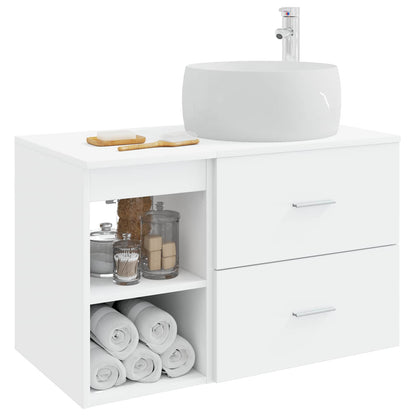 Set di mobili per il bagno 2 pcs Bianco Legno ingegnerizzato | homemem39