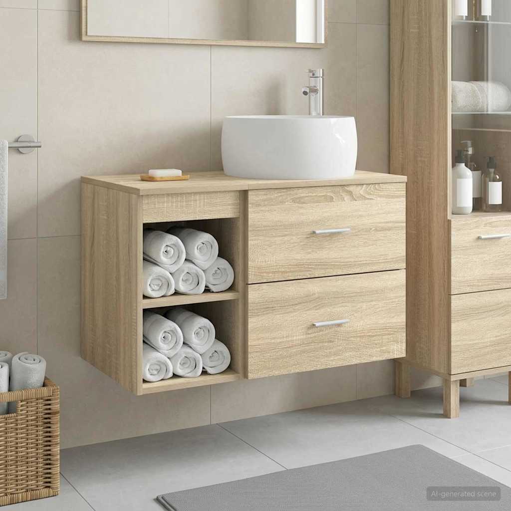 Set di mobili per il bagno 2 pcs Rovere Sonoma | homemem39