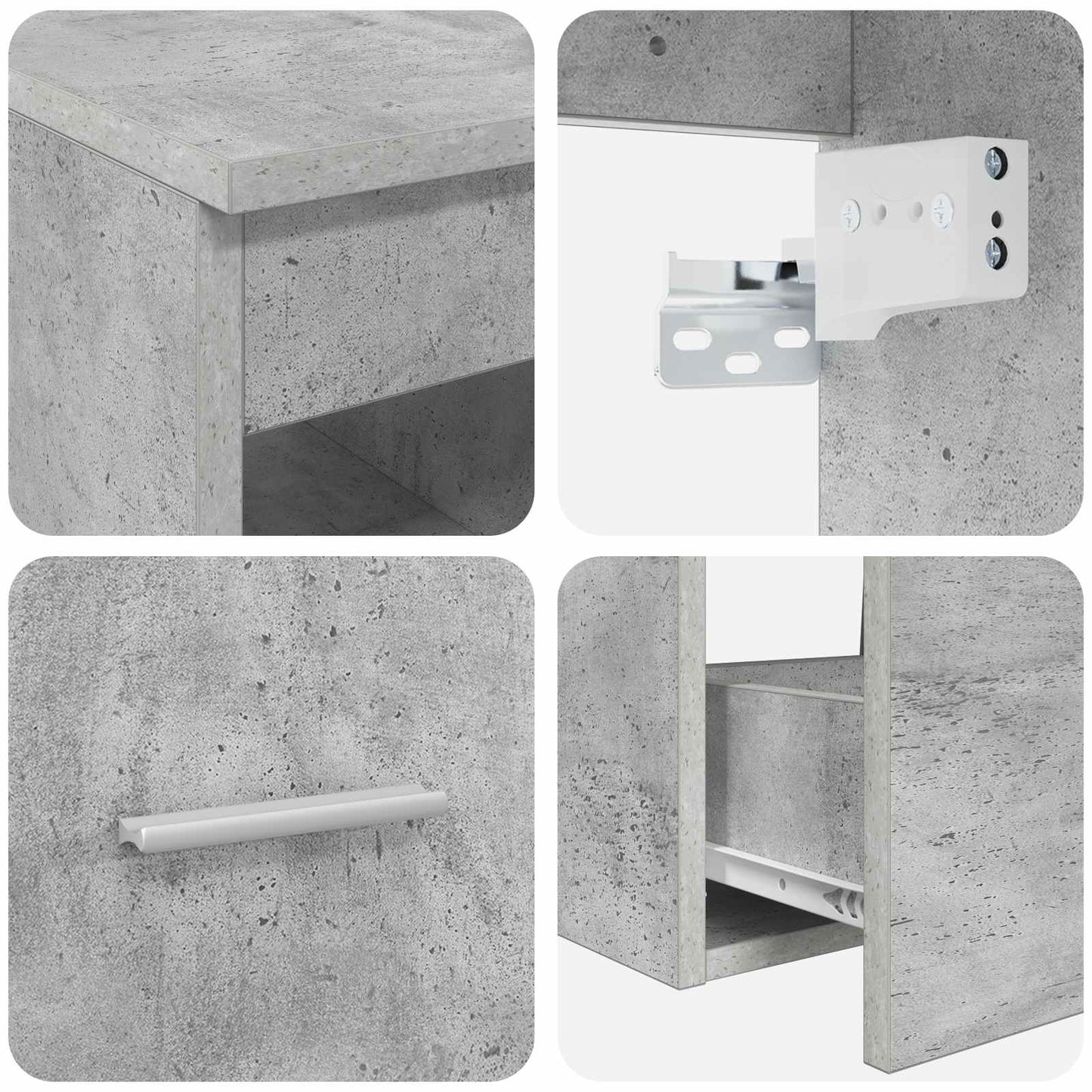 Set di mobili per il bagno 2 pcs Grigio Cemento | homemem39