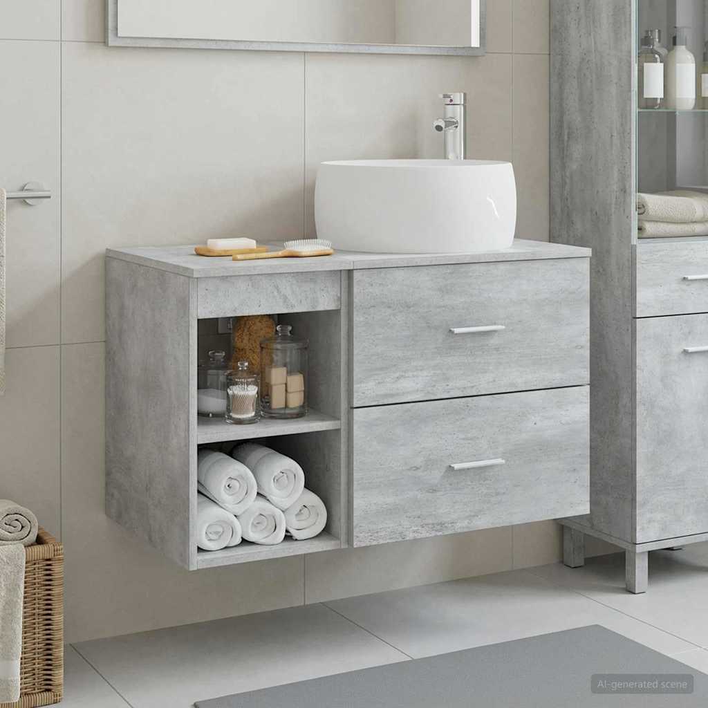 Set di mobili per il bagno 2 pcs Grigio Cemento | homemem39