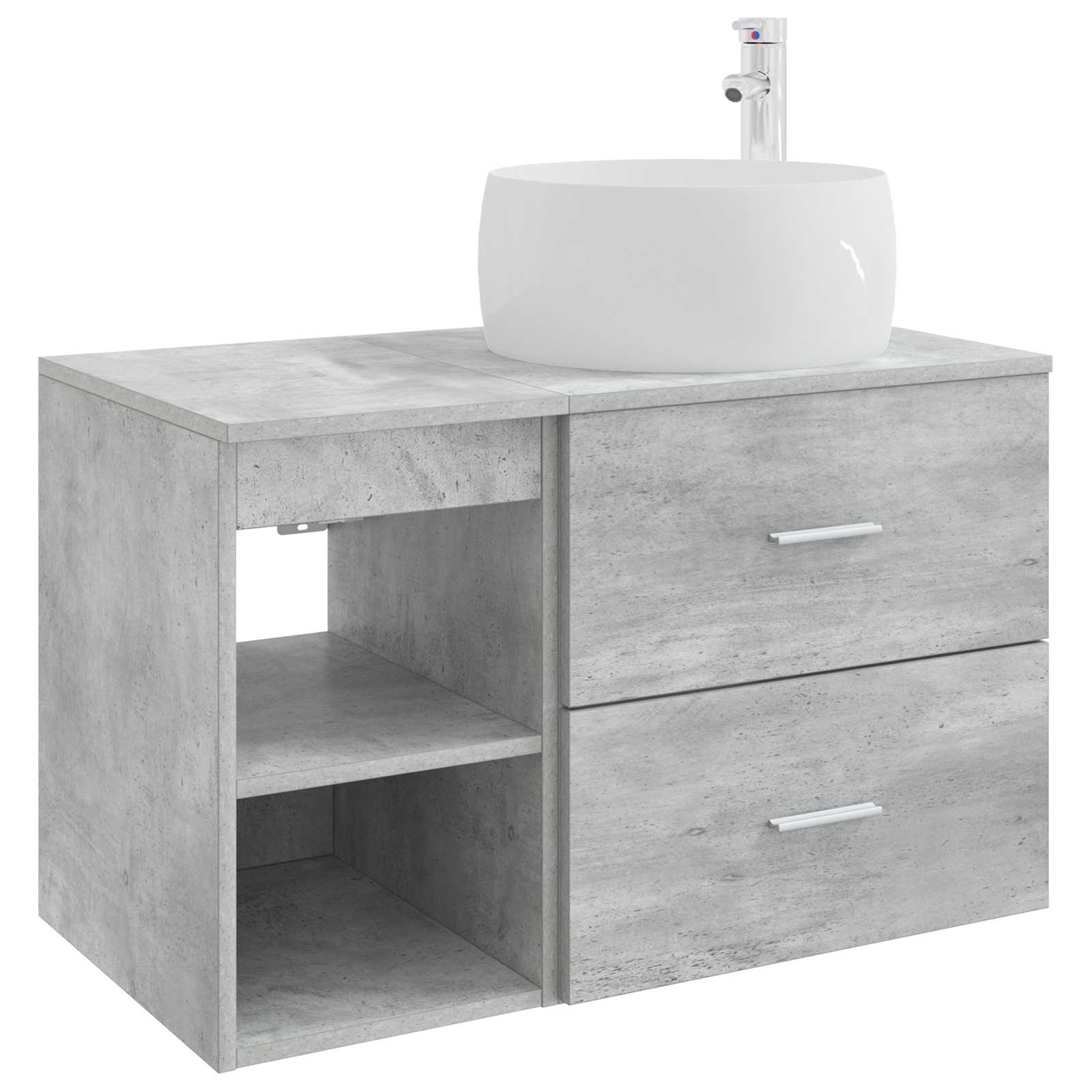 Set di mobili per il bagno 2 pcs Grigio Cemento | homemem39
