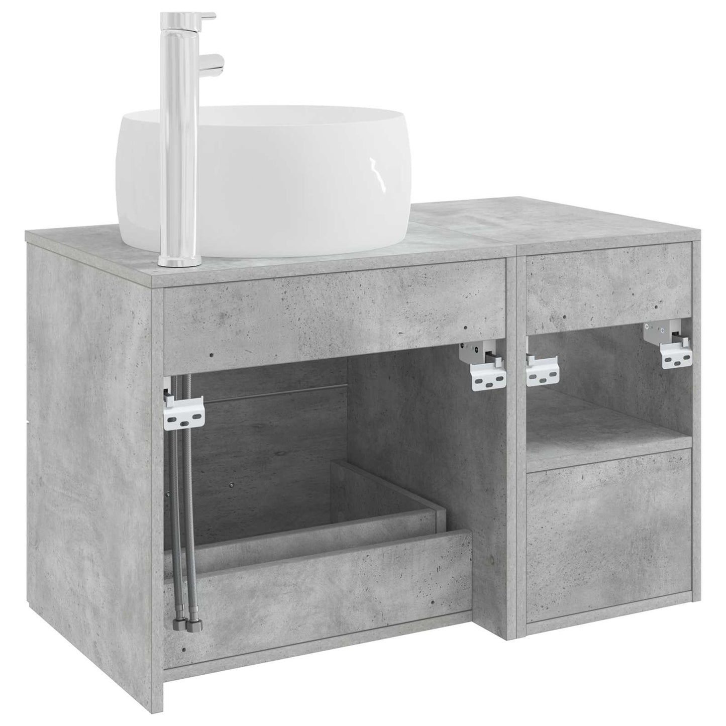 Set di mobili per il bagno 2 pcs Grigio Cemento | homemem39