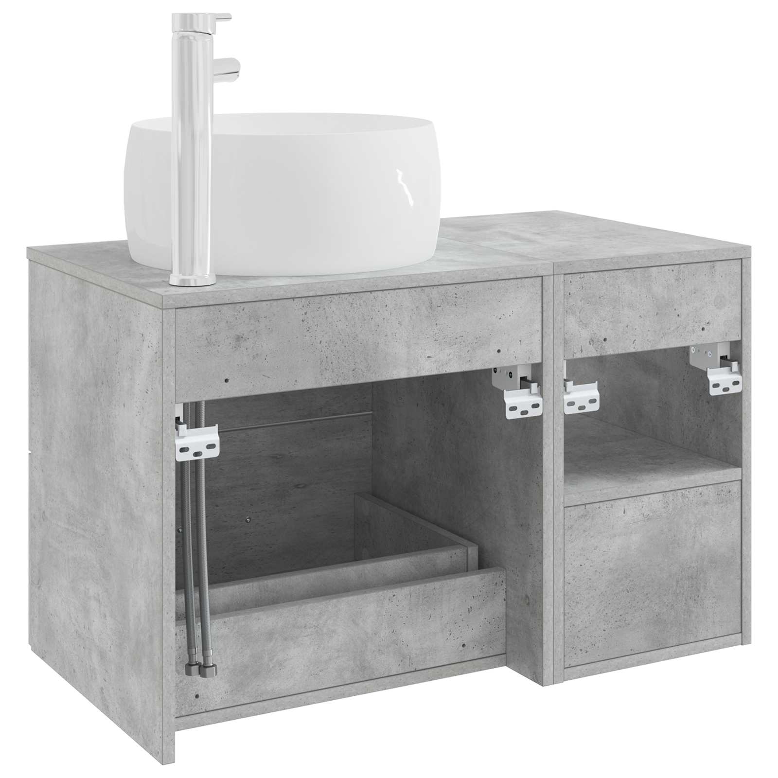 Set di mobili per il bagno 2 pcs Grigio Cemento | homemem39