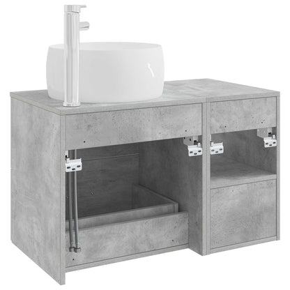 Set di mobili per il bagno 2 pcs Grigio Cemento | homemem39