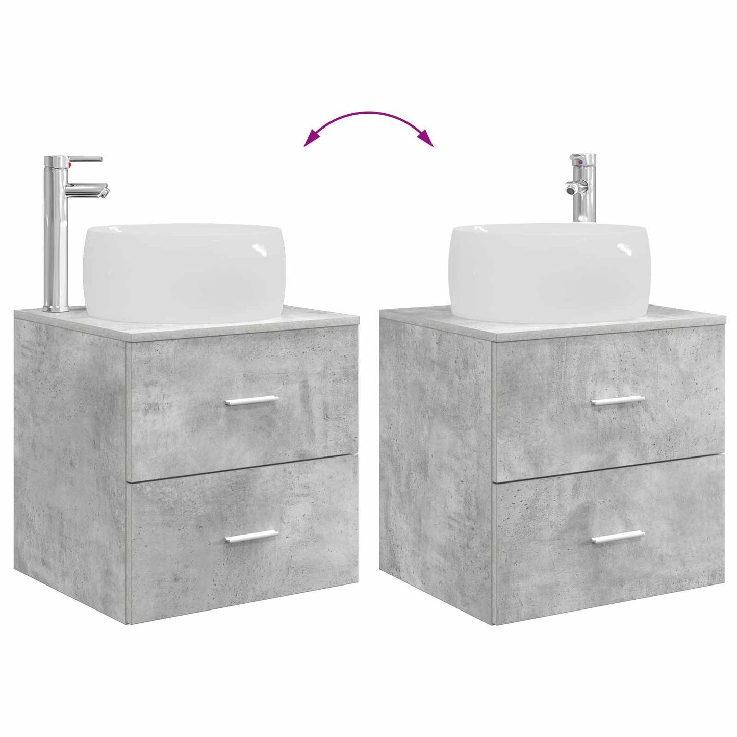 Set di mobili per il bagno 2 pcs Grigio Cemento | homemem39
