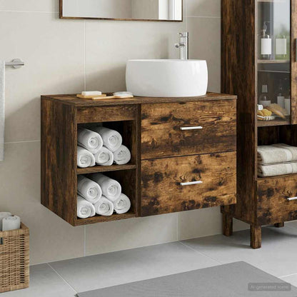 Set di mobili per il bagno 2 pcs Rovere Fumo | homemem39