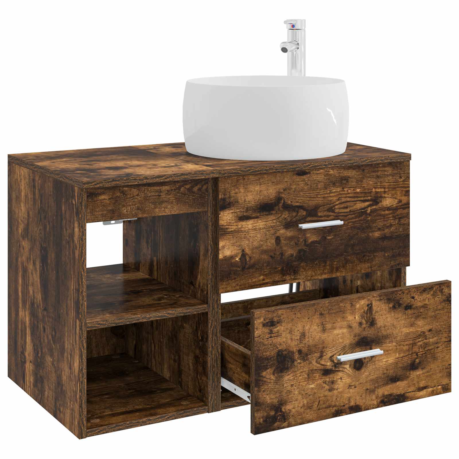 Set di mobili per il bagno 2 pcs Rovere Fumo | homemem39