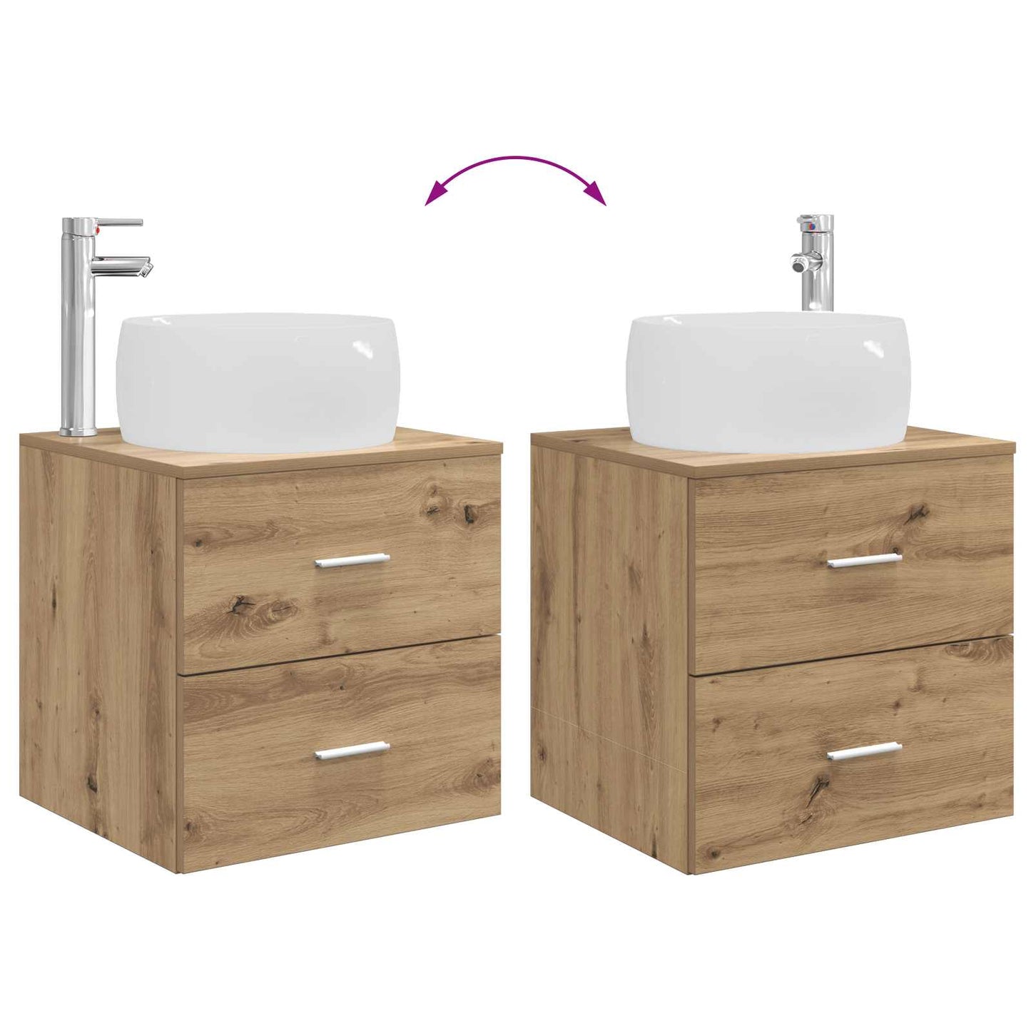 Set di mobili per il bagno 2 pz Rovere Artigianale | homemem39
