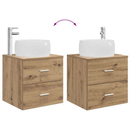 Set di mobili per il bagno 2 pz Rovere Artigianale | homemem39