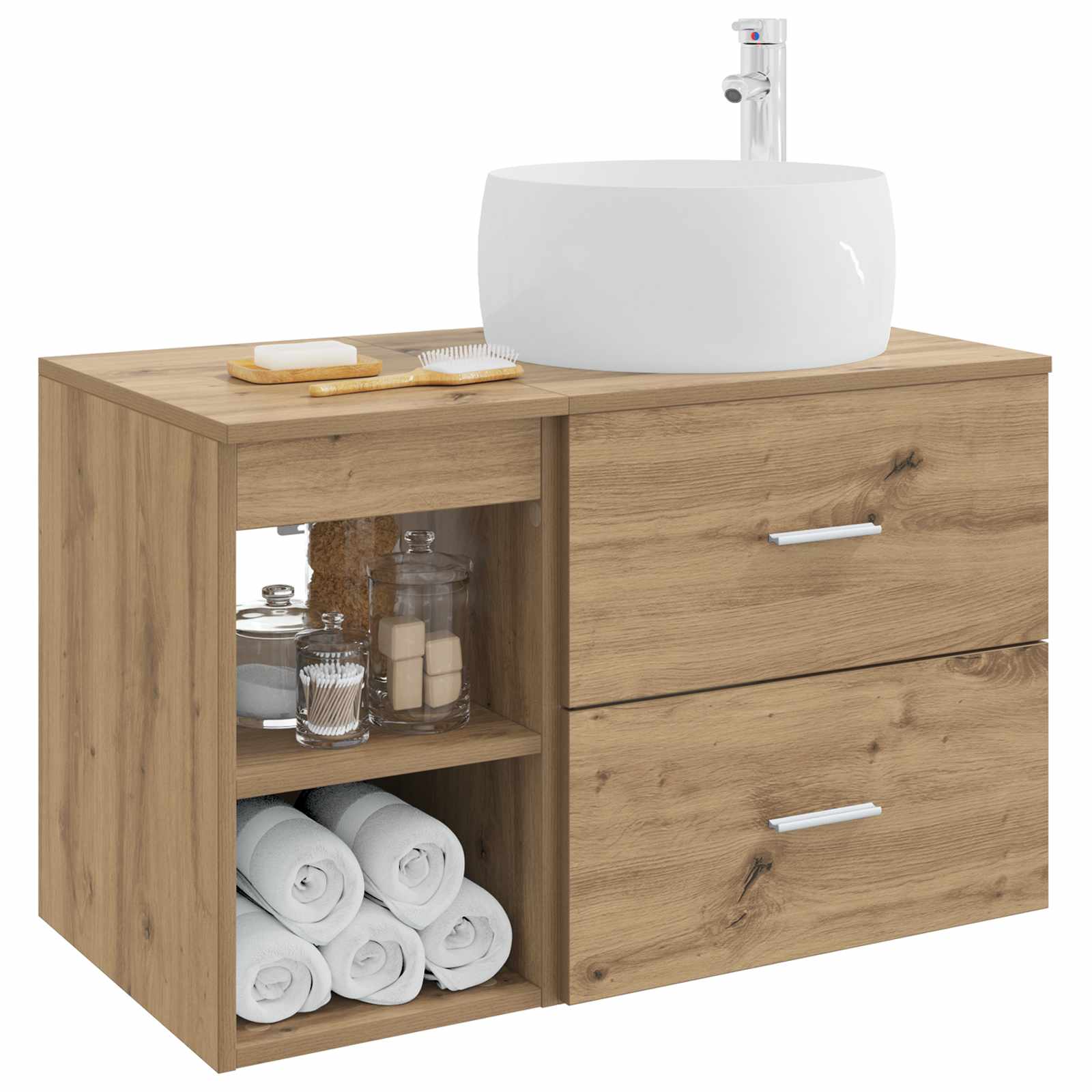 Set di mobili per il bagno 2 pz Rovere Artigianale | homemem39