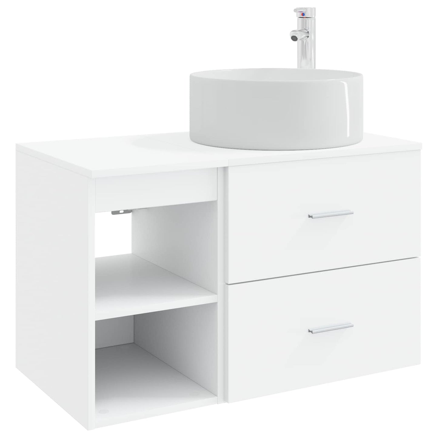 Set di mobili per il bagno 2 pcs Bianco Legno ingegnerizzato | homemem39