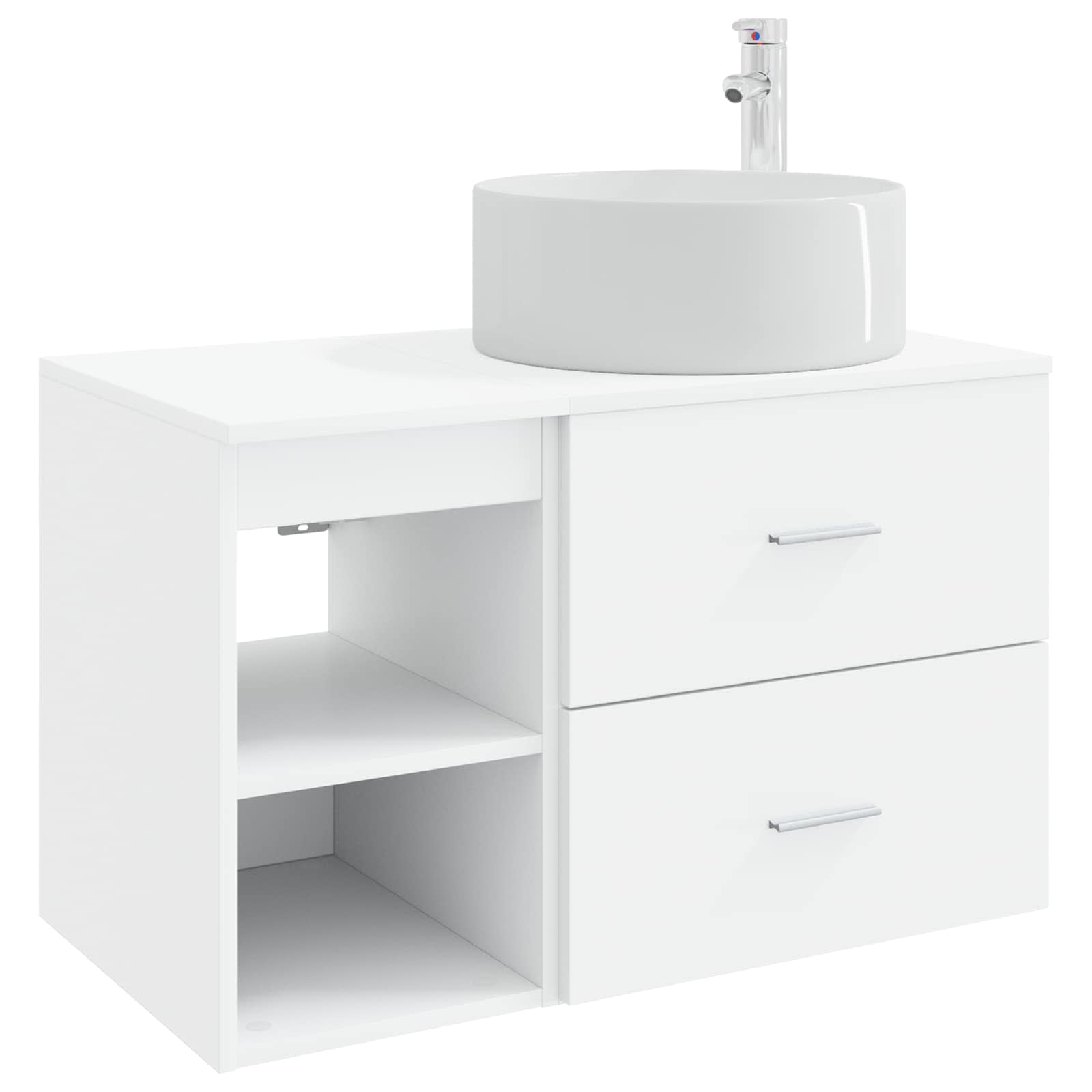 Set di mobili per il bagno 2 pcs Bianco Legno ingegnerizzato | homemem39