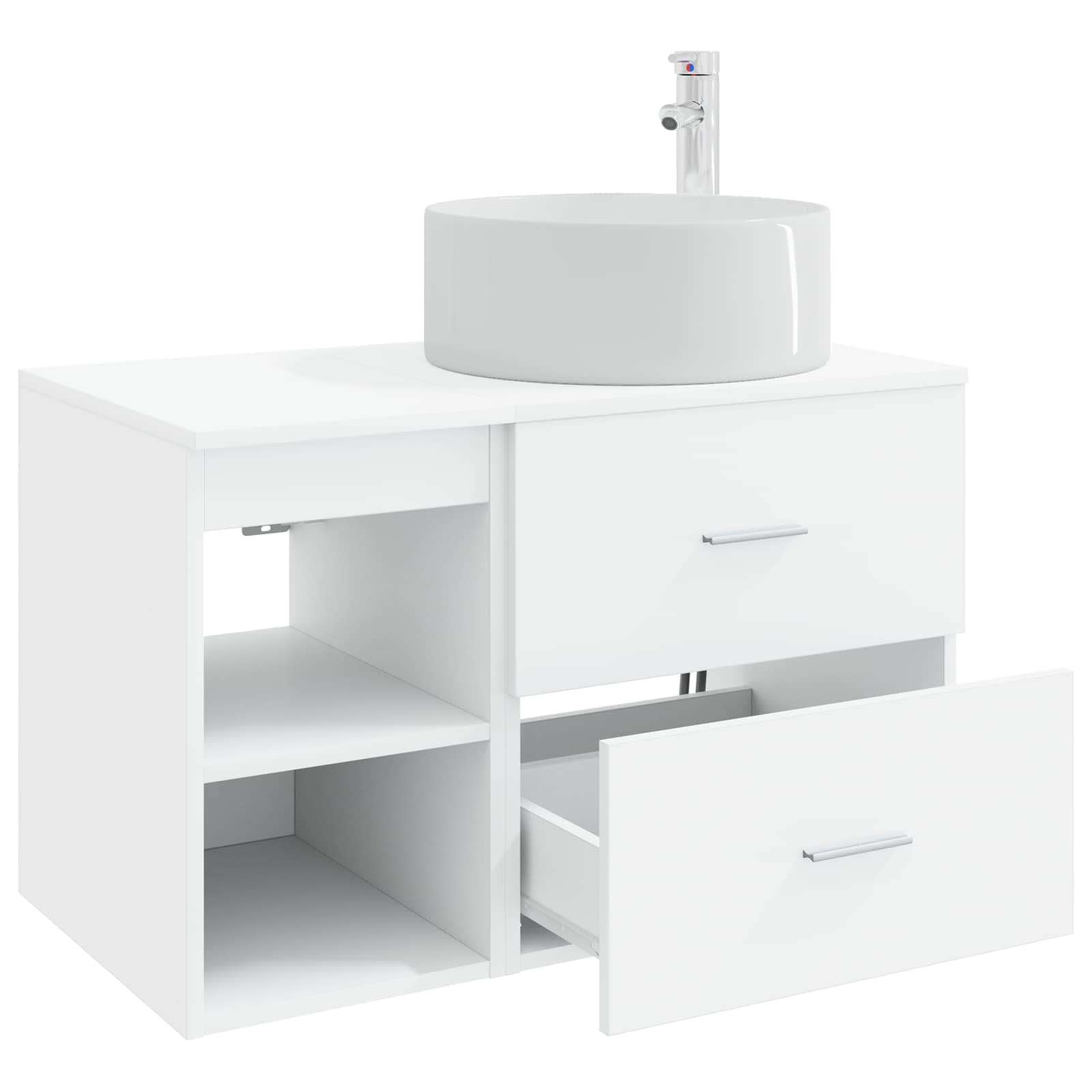 Set di mobili per il bagno 2 pcs Bianco Legno ingegnerizzato | homemem39