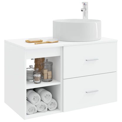 Set di mobili per il bagno 2 pcs Bianco Legno ingegnerizzato | homemem39