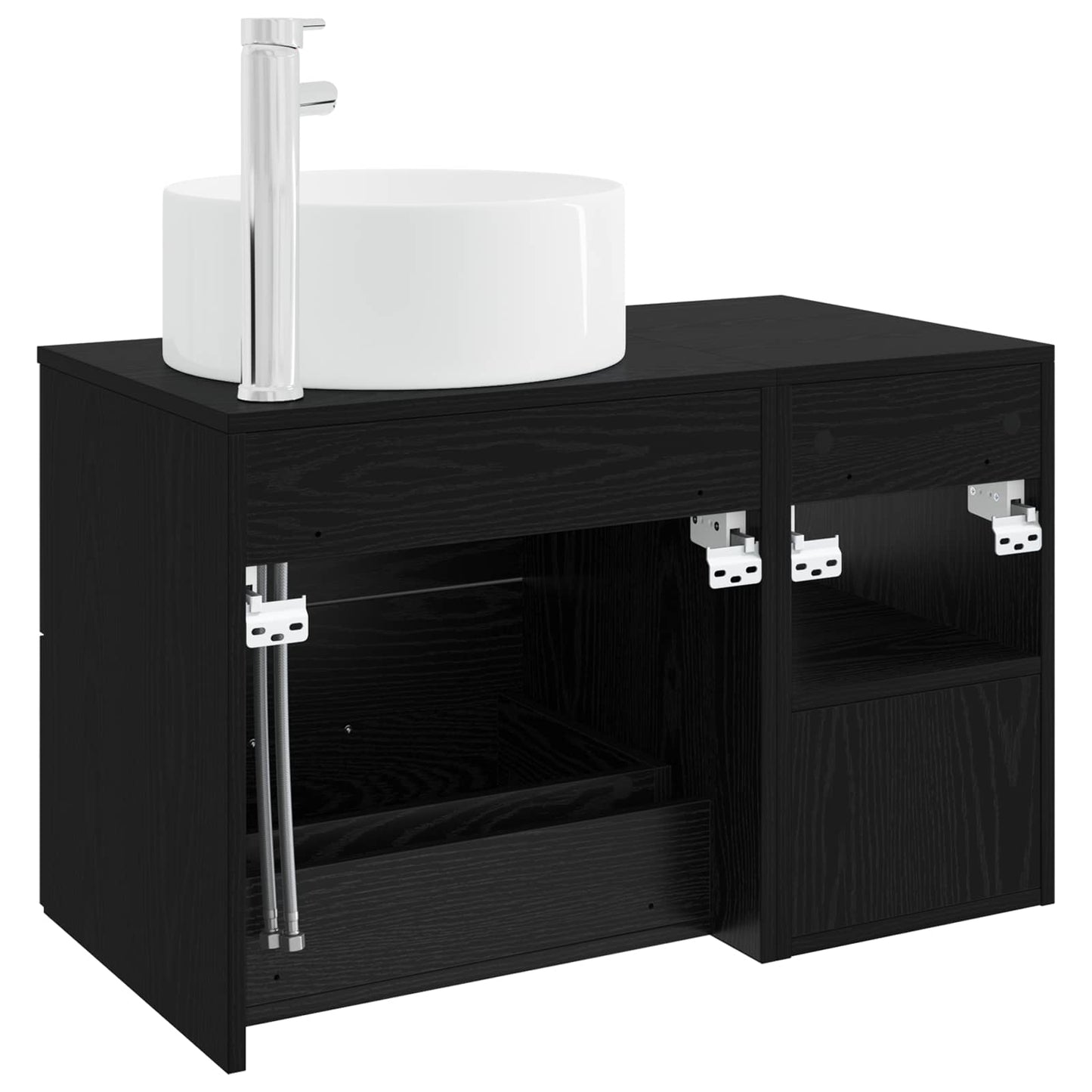 Set di mobili per il bagno 2 pcs Rovere Nero | homemem39