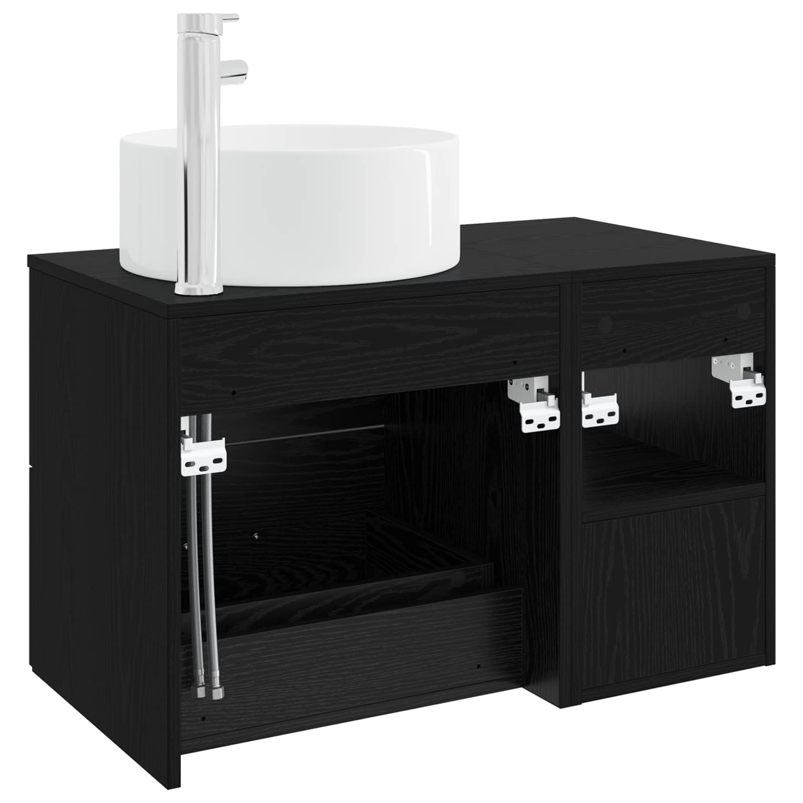 Set di mobili per il bagno 2 pcs Rovere Nero | homemem39