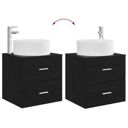 Set di mobili per il bagno 2 pcs Rovere Nero | homemem39