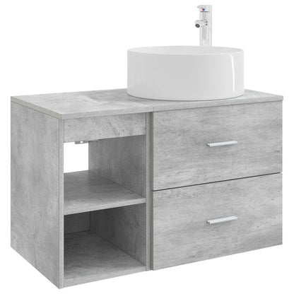 Set di mobili per il bagno 2 pcs Grigio Cemento | homemem39