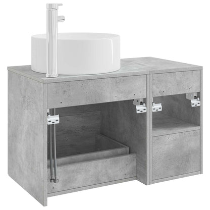 Set di mobili per il bagno 2 pcs Grigio Cemento | homemem39