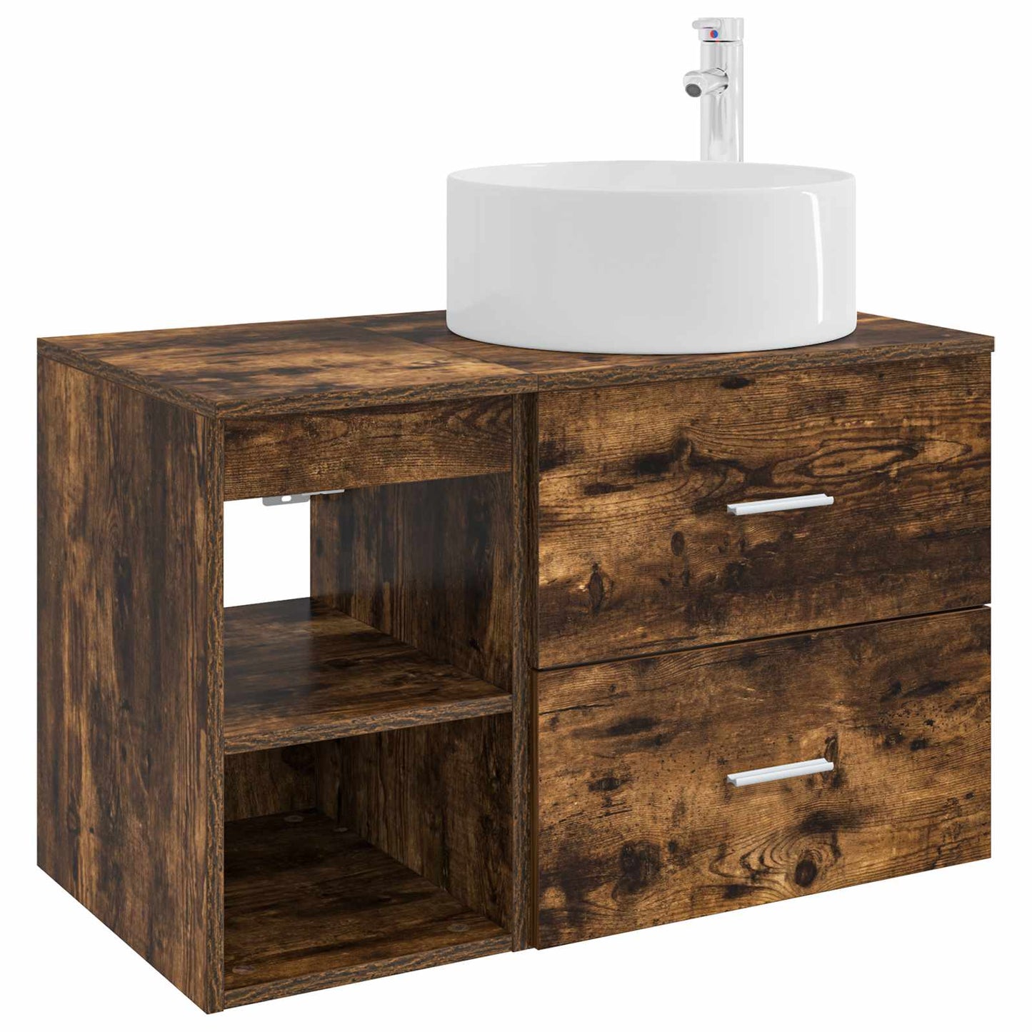 Set di mobili per il bagno 2 pcs Rovere Fumo | homemem39