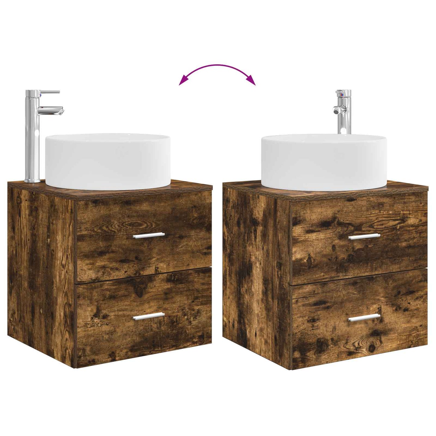 Set di mobili per il bagno 2 pcs Rovere Fumo | homemem39
