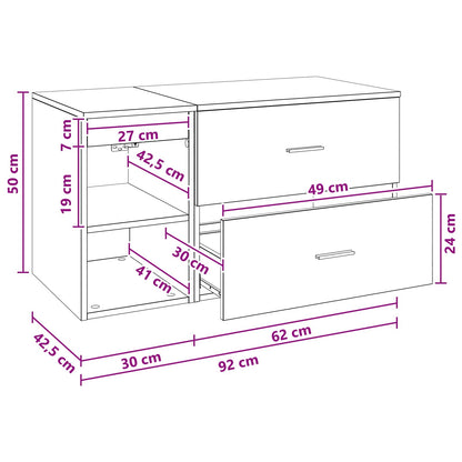 Set di mobili per il bagno 2 pcs Bianco Legno ingegnerizzato | homemem39