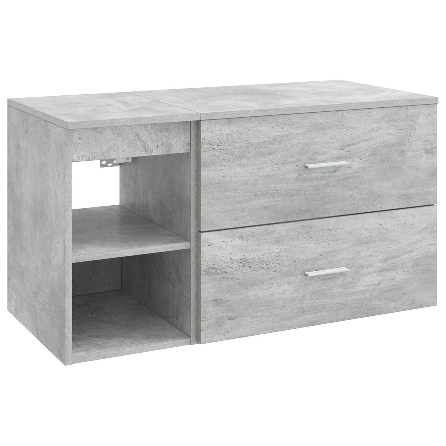 Set di mobili per il bagno 2 pz Grigio Cemento