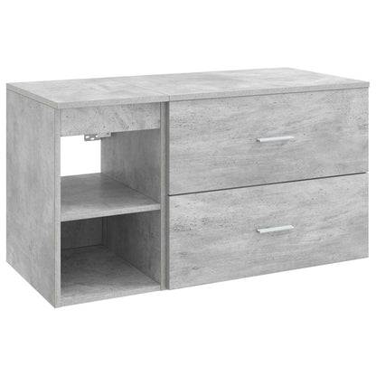 Set di mobili per il bagno 2 pz Grigio Cemento