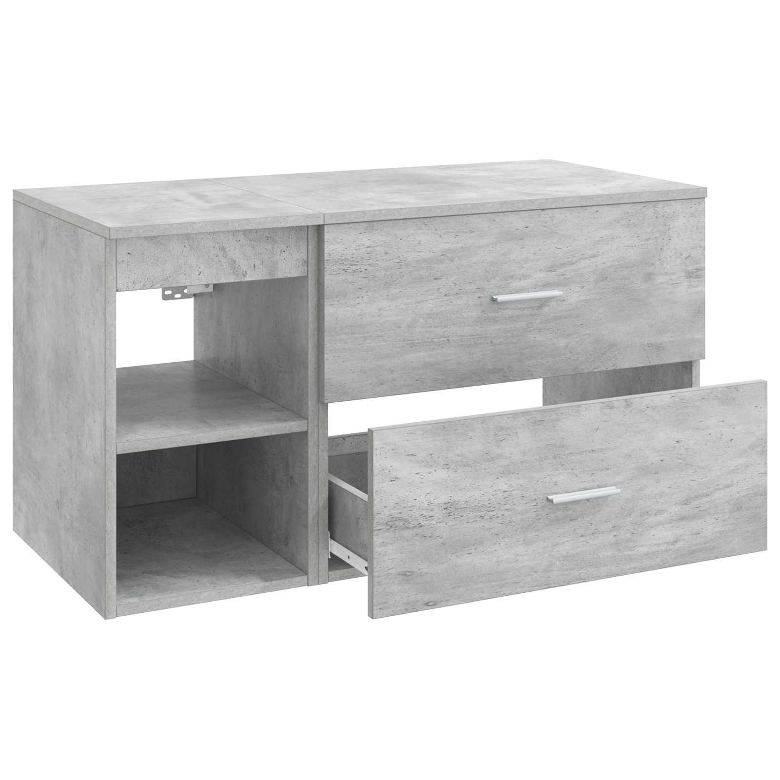 Set di mobili per il bagno 2 pcs Grigio Cemento | homemem39