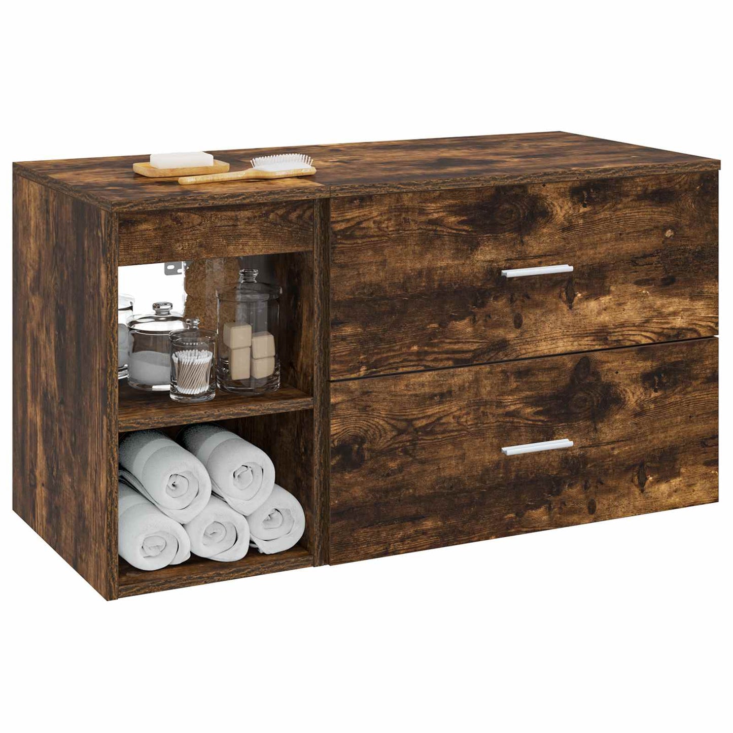 Set di mobili per il bagno 2 pcs Rovere Fumo | homemem39