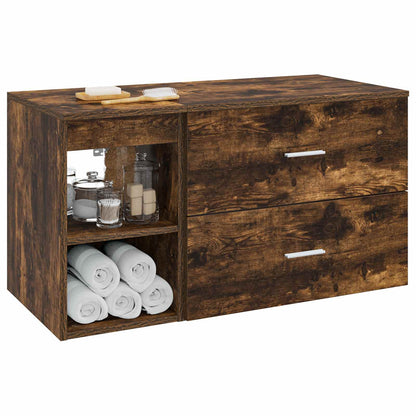 Set di mobili per il bagno 2 pcs Rovere Fumo | homemem39